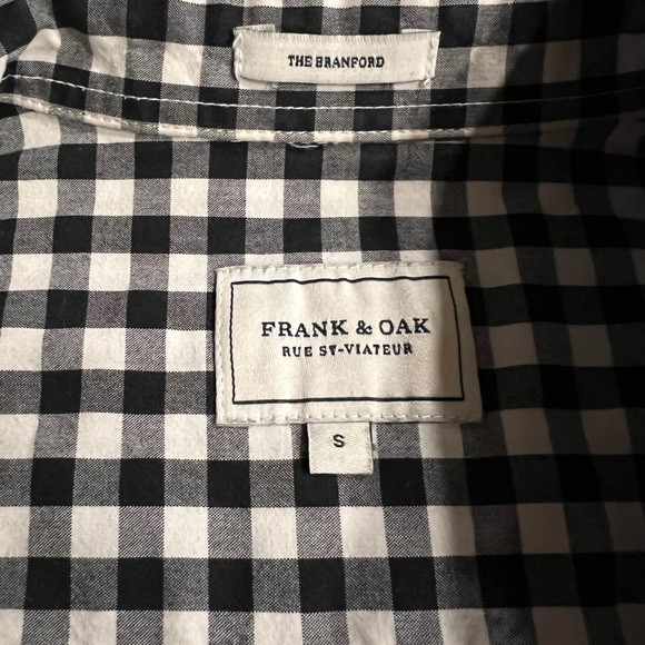 FRANK AND OAK BRANFORD PLAID SHIRT SIZE S - Picture 2 of 2